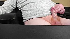 Hey, red head lubes up that cock and jerks it slowly 😏