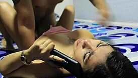 Big Titted Latina Babe Fucked While On Phone With Boyfriend!