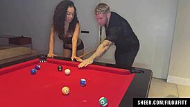 Hot Ebony Brazilian Fucked and Cumshot on Pool Table - Filoufitt V Joice Crazy