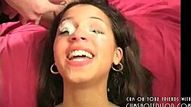 Cute Y Covered In Cum Gangbang 😈