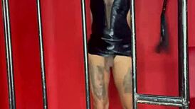 The devil in Miss Kitty unleashes intense solo pleasure with her monster cock