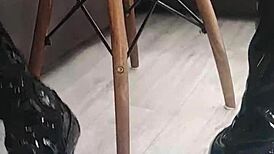 Veve Performs Balloon Popping In Latex Stockings With A Sharp!