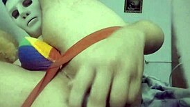 Bear cub fucking himself with a fat black dildo, and it's intense.