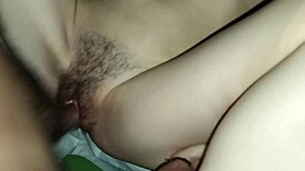 pov of my girlfriends hairy and tight vagina i ejaculated inside her and put some semen on her buttocks 😍
