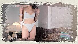 Jazmin shakes ass in two-tone bikini photoshoot