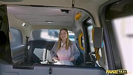 What if the Russian passenger rides without panties in the fake taxi?