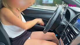 Wife flashes tits and removes panties for gas station attendant