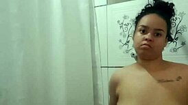 Taking a relaxing shower and fingering my tight pussy