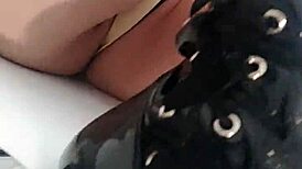 Veve Performs Balloon Popping In Latex Stockings With A Sharp!