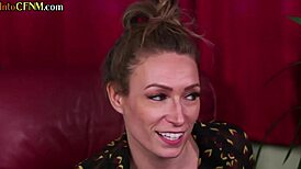 Cfnm classy milfs jerk guy cock in 3some cockwanking action