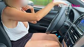 Wife flashes tits and removes panties for gas station attendant