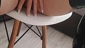 Veve Performs Balloon Popping In Latex Stockings With A Sharp!