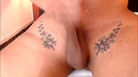 Ladyboy flaunts big dick and boobs in explicit display