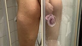 Teen Arab Amateur Uses Huge Dildo In Shower