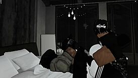 femboy owned by two black cocks