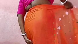 Saree Wearing Brunette Amateurs In Chubby Bbw Curvy Indian Beauty!
