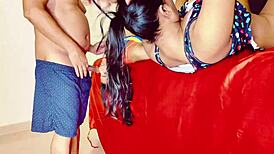 Desi Threesome with Inked Brunette Eating Pussy!