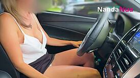 Wife flashes tits and removes panties for gas station attendant