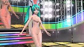 Hatsune Miku in full nude bunny costume mod for project diva