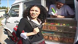 Slim natural latina girl summer bailey with curly hair tricked to pickup encounter