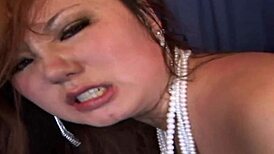 curvy asian sits on big white cock