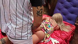 'Eating the blonde stepmother's ass like a sex toy'