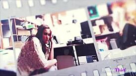 Haley Spades, horny thief teen 18+, gets fucked after stealing!