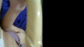 Masturbating with dildo in my tight pussy and asshole