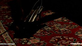 Shemale blackmails and FUCKS courier 😈