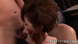 Cum shot on makoto yuukias rump amidst a hardcore gangbang - jav