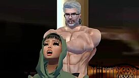 Imvu Hijab Fuck Featuring Rough Fucking Of Arab Woman. She Wears Hijab