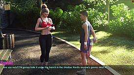 A wife and stepmother go for a jog together