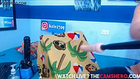 Busty blue-haired cam girl gets her asshole rammed by people like you