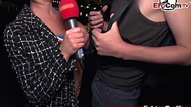 In this german scandal casting, amateurs are interviewed on the street in public.