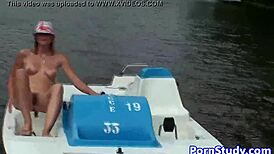 Eurobabe rides waterbike nude?
