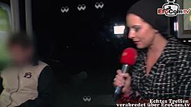 In this german scandal casting, amateurs are interviewed on the street in public.