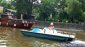 Eurobabe rides waterbike nude?