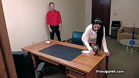 Secretary and vice principal blowing dick at the office