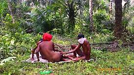 is this mature african slut with big tits getting passionately stroked? watch her in hardcore group action