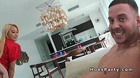 I watched amateur babes flashing and fucking at the party