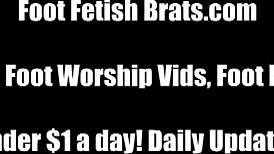 Jasmine licks Bella's perfect feet!