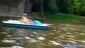 Eurobabe rides waterbike nude?