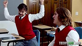 Classroom chaos as teacher's pet turns study into threesome