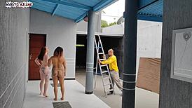 bosses receive naked visitor