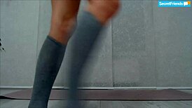 Sweaty Moaning Flexible Gina Gerson Stretches for Secret Friends