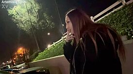 Artemisia Love's Seductive Outdoor Smoking Session: Hot or Just Relaxed?