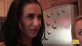 Aiden Ashley and Cameron Canada Invite Nikki Hearts for Strapon Threesome with Riding and Doggystyle