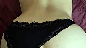 hot wife gets fucked doggystyle in tight jeans and takes cumshot on ass