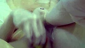 sexy nadia bathes with rubber duckies fingering her pussy