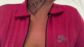 training at the gym with dripping tits and horny pussy